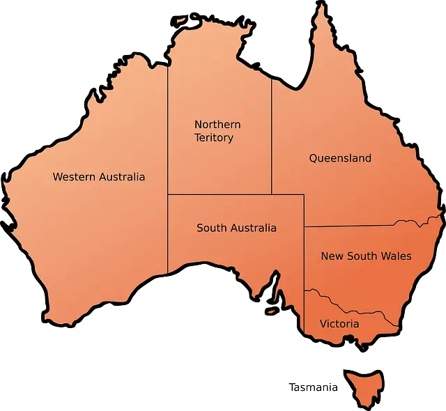 The map of Australia Country 